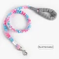 Bungee dog leash featuring a blue and pink gradient design and comfy grey foam handle - Blue-Pink Gradient