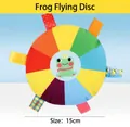 Buntes Plüsch-Hunde-Frisbee mit süßem Froschdesign und Etiketten, 15 cm Größe. - Frosch-Stil