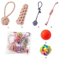 Comprehensive 6-piece dog chew toy set featuring cotton rope knots and multi-colored balls - Heavy Duty Dog Set