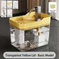 Fontanella automatica per animali domestici con base trasparente e coperchio giallo - Modello a Presa Diretta / Giallo