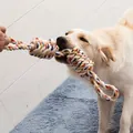 Durable cotton rope dog toy for large breeds, tug-of-war chew rope for teeth cleaning - Double Knot Rope (16165) / 40CM / Colorful