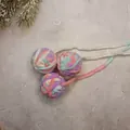 Juguete para gatos de bola de lana colorida con cola suave, pelota de felpa masticable - Color 6