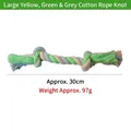 Resistente giocattolo per cani con nodo in corda di cotone 30cm giallo verde, 97g - Grande (circa 30cm) / Verde