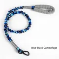 Bungee dog leash with blue and black camouflage pattern and padded handle - Blue Black Camouflage