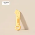 Cute cheese-style yellow cat food spoon and can opener for pet wet food feeding - Dinosaur Can Spoon / Yellow