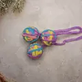 Pelotas de juguete para gatos tejidas de colores con colas largas moradas para mascotas - Color 7