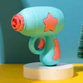Bonita pistola de juguete interactiva azul y rosa para gatos y juego en interiores - Lanzador de Discos OVNI / Azul Macaron