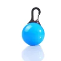 Hellblauer kreisförmiger LED-Hundeanhänger mit schwarzem Clip für nächtliche Sicherheit - 1 Stück / Blau