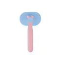 Pastel blue and pink pet grooming brush with a cute cat ear design for SKU display - Bag Packaging / Blue & Pink