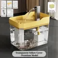 Fontana automatica per animali con corpo trasparente coperchio giallo e pompa smart - Alimentato via USB / Giallo