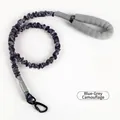 Heavy duty blue-grey camouflage bungee dog leash with comfortable foam padded handle - Blue Grey Camouflage