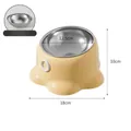 Erhöhte Futternapf aus Edelstahl mit gelber PP-Basis, 18 cm breit, Nackenschutz-Design - Gelb Mit Edelstahlschüssel
