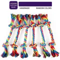 Kleines Hundekauspielzeug aus Baumwollseil mit Doppelknoten in zufälligen Farben - Klein ca. 16cm lang / Zufällige Farbe