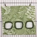 Hanging pet hay feeder bag for rabbits featuring green leaf pattern and three holes - Grass Green (3 Holes) / L / Grass Green