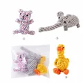 Set da 3 pezzi di giocattoli in corda per cani a forma di orso, elefante e anatra - Anatra + Elefante + Orso Colorato (Set da 3)