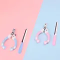 Professional stainless steel pet nail clippers and file set for dogs and cats in pink - S / Two-Piece Set (with File) / Random Color
