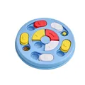 Jouet de puzzle interactif rond bleu et gamelle lente pour l'enrichissement des chiens - Rond / Emballage en boîte / Bleu ciel