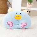 Soft blue cartoon pig pet pillow for cats and dogs with head-shaping center groove - Blue Pig / 25x19cm