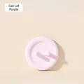 Purple silicone pet food can lid, flexible airtight reusable freshness seal cover - Dinosaur Can Lid / Purple
