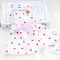 Sweet white pet summer dress featuring red heart prints and a large pink bow accent - S / Heart Princess Dress