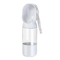 Bottiglia d'acqua portatile bianca per cani con dispenser antigoccia e cinturino grigio - Alimentazione e Abbeverata / Grigio