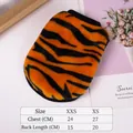 Tabella taglie per gilet in peluche zebrato caldo invernale per cuccioli e gatti - XS / Stile Motivo Tigre / Arancione Nero