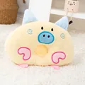 Soft cartoon animal plush pillow for pets, yellow pig-shaped sleeping cushion for dogs and cats. - Yellow Pig / 25x19cm