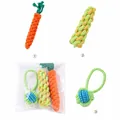 Durable 3-piece dog cotton rope toy set with carrot and ball shapes for aggressive chewers - Two-Tone Rope Knots Combination / 3-Pack