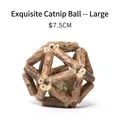 Large catnip and wood stick chew ball toy for cats and pets, 7.5cm diameter - Silvervine Cage Ball / L