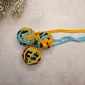 Pelotas de lana de felpa de colores para gatos con colas largas para jugar y morder - Color 10