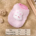 Caldo gilet invernale in peluche rosa per piccoli animali con applique a coniglio - XS / Stile Coniglio / Rosa