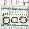 Hanging hay feeder bag for small pets like rabbits with forest tree pattern and 3 holes - White Forest (3 Holes) / L / Off White