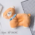 Cute cartoon bear-shaped soft plush pet pillow for dogs and cats, orange color variant - Brown Bear / 30x30cm