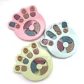 Jouet de mangeoire puzzle pour chien en forme de patte en rose, bleu clair et vert - Forme de Patte / Emballage en boîte / Rose