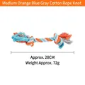Gioco corda in cotone per cani medio, arancione blu grigio, lungo 28cm - Nodi di Corda di Cotone / Medio (circa 28 cm) / Arancione Blu e Grigio