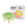 Cute donut-shaped elevated pet bowl for cats and small dogs with four stable legs. - Donut / Green