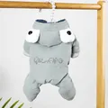 Warm thickened grey winter pet coat with cute cartoon eye hood for small dogs and cats - XS / Green