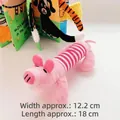 Pink striped pig plush dog squeaky toy for pets, soft bite-resistant toy 18x12.2cm - Pink Pig