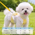 Vestido arnés para perro a cuadros amarillos con encaje para mascotas - Arnés Falda Cuadros Amarillo / XS