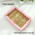 Sommer-Kühlmatte für Haustiere mit rosa Hasenmuster und rutschfester Unterseite - Rosa Hase / S (43*32cm)