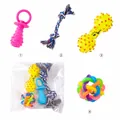 Set completo di 4 giocattoli per cani con corda di cotone e giochi da masticare in gomma sonora - Set da 4 Pezzi Divertimento Molare