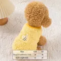 Gilet caldo in pile giallo per animali domestici con ricamo ape per cuccioli - XS / Stile Ape / Giallo