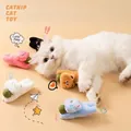 Premium plush cat toys with natural catnip balls for dental health and interactive play - Random Color