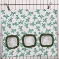 Hanging hay feeder bag with green leaf pattern for rabbits and small pets, 3-hole design - Green Leaf (3 Holes) / L / White