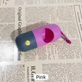 Tragbarer rosa Kapsel-Hundebeutelspender mit integriertem LED-Licht und Karabinerhaken - Rosa