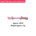 Piccolo giocattolo a nodo in corda di cotone rosa e grigio, 18cm, per masticare - Nodi di Corda di Cotone / Piccolo (circa 18 cm) / Rosa Grigio