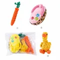 Set di 3 giocattoli per cani con corda carota, anatra e ciabatta di peluche - Anatra + Pantofola + Carota (Set da 3)