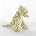 Giocattolo per cani dinosauro in peluche verde e rosa, trama a coste per piccoli animali - Stile Dinosauro / Verde chiaro