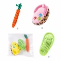 3-piece dog chew toy set including rope carrot and plush slipper variants - Three-Piece Set / Carrot Plush Slipper Rope Slipper