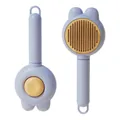 Brosse de toilettage lapin lavande pour animaux avec picots en acier inoxydable - Peigne de Déshéritage pour Animaux / Bleu